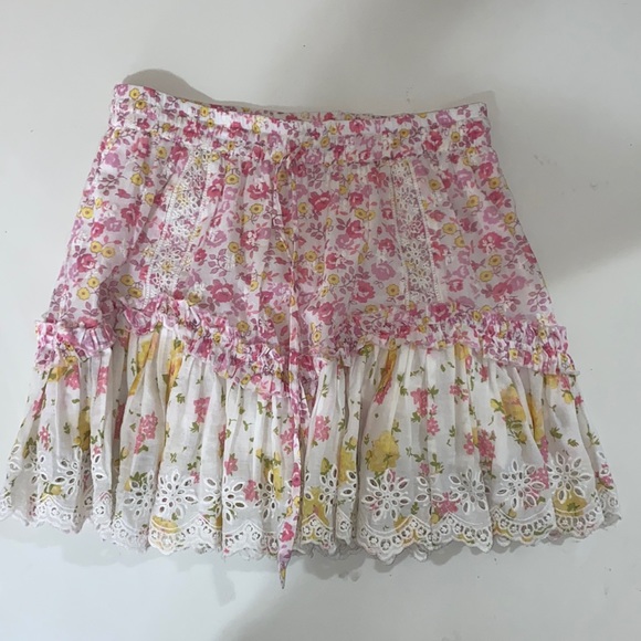 LoveShackFancy 🆕 Floral Pink Skirt, Size XS- NWOT - Picture 4 of 9
